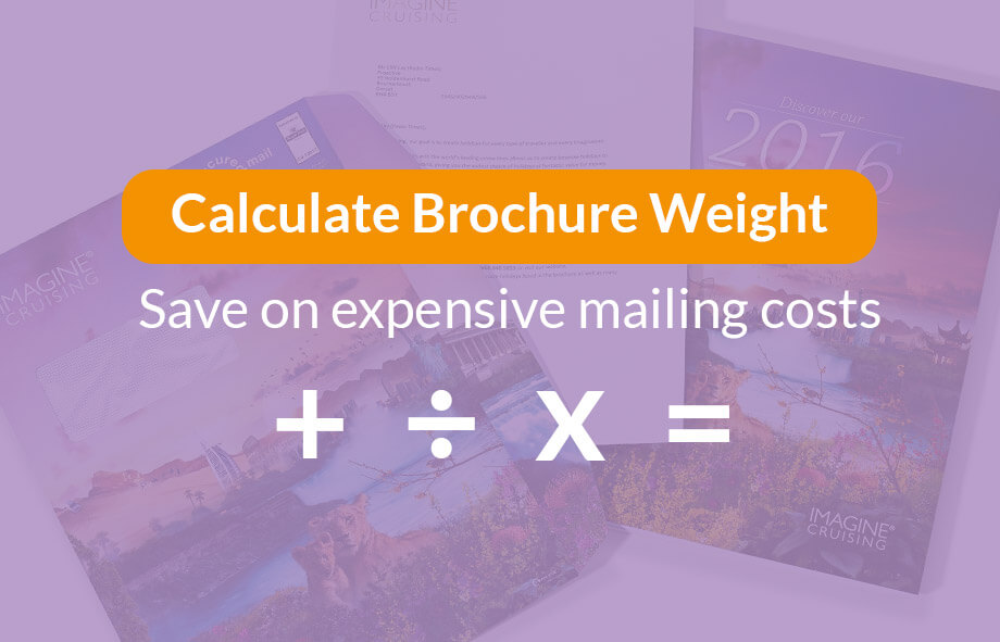 Calculate brochure weight and save on expensive mailing costs