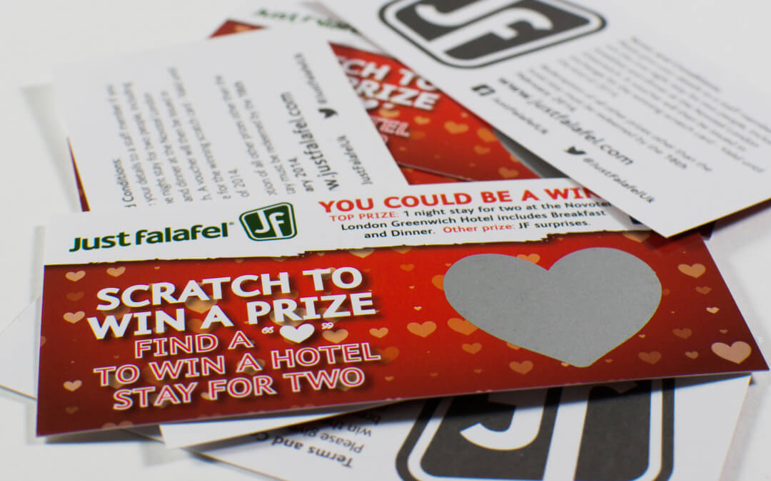 Valentines themed scratch cards win the hearts of diners
