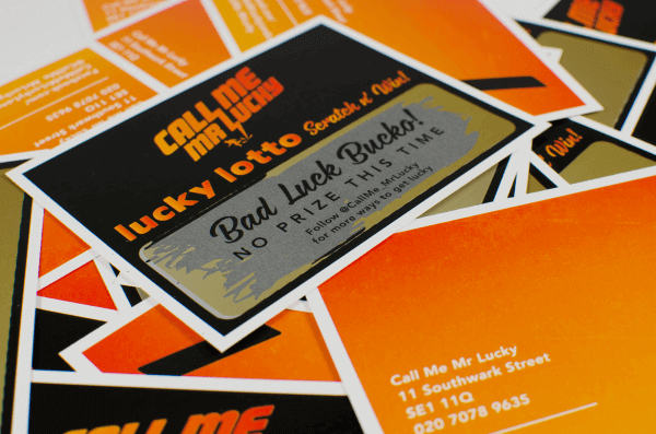 Printing bespoke scratch cards