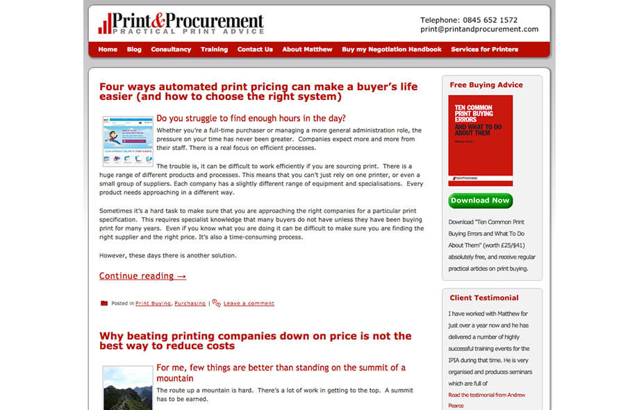 Printing Blogs Procurement