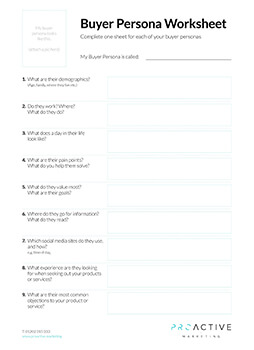 Marketing guides: Buyer persona Worksheet