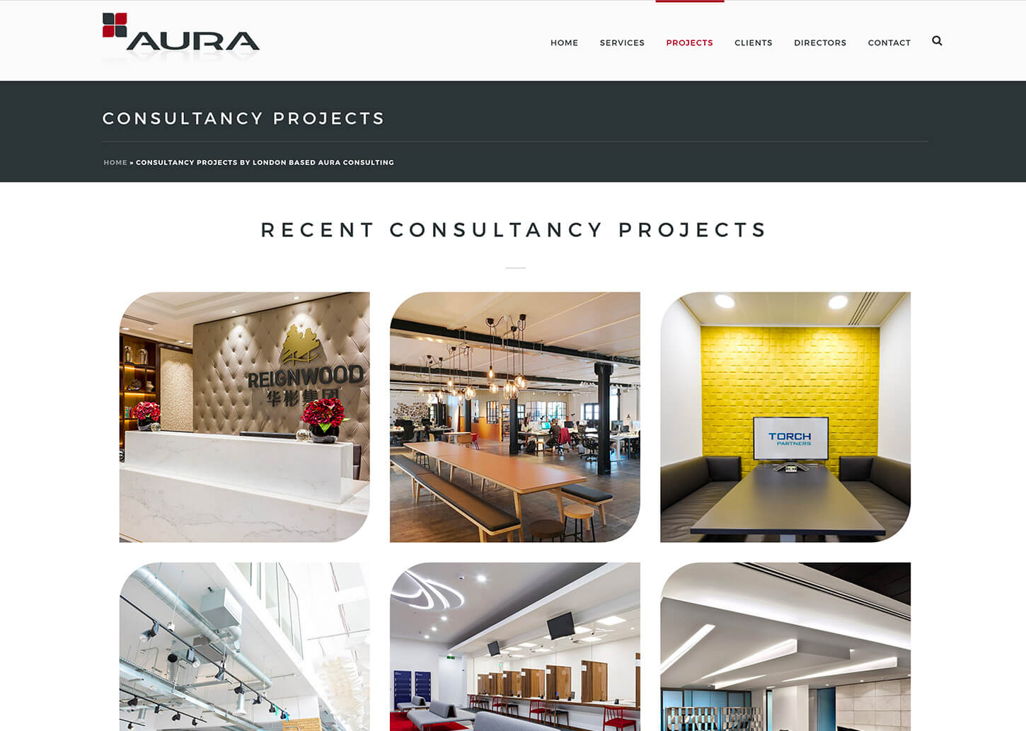 Project management company website: Consultancy project page