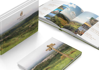 Case bound, hardback sales brochure for new client