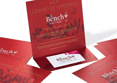 Making a big impact with metallic wine bar invitations