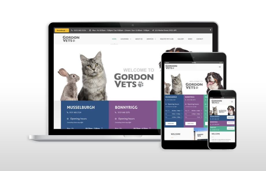 Complete revamp for Gordon Vets website design